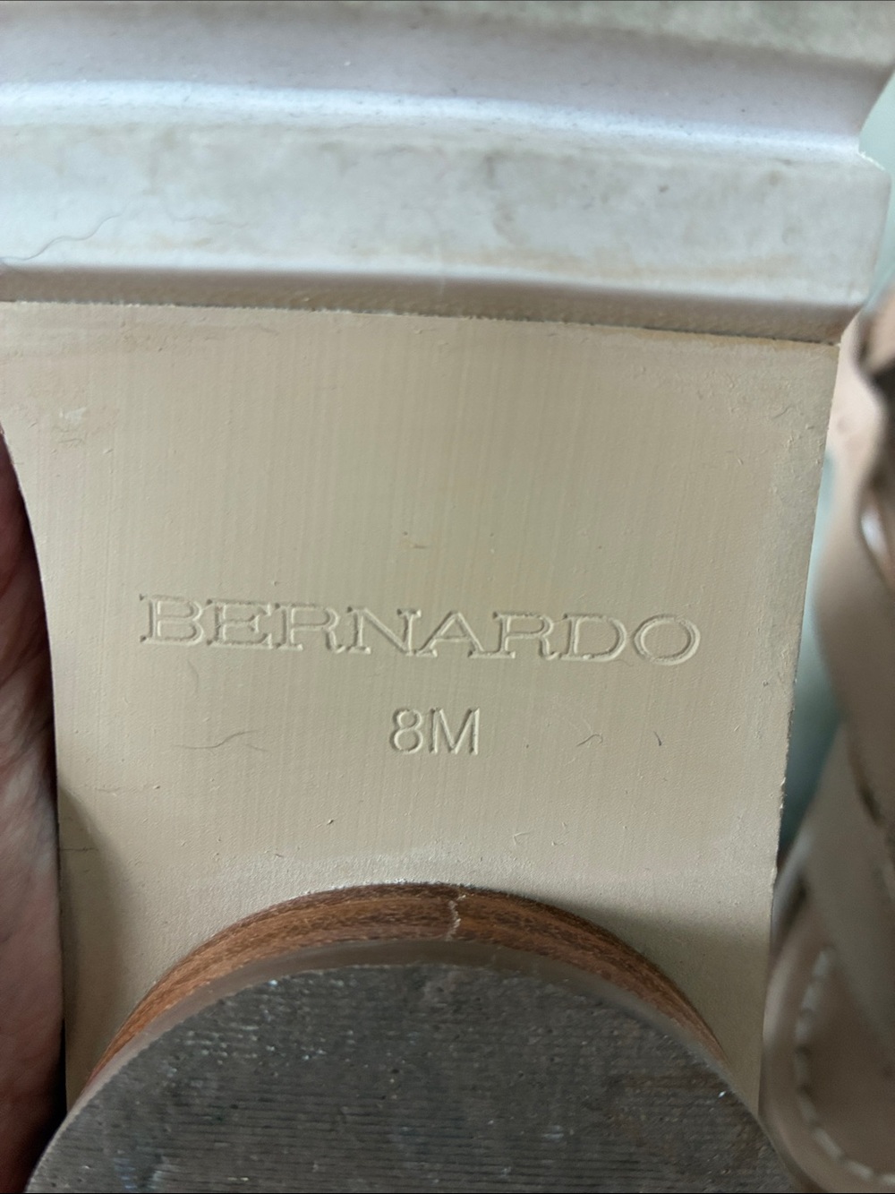 Bernardo Tan Leather Ankle-Strap Sandals Size 8 Fit Like 7.5 - Picture 7 of 10